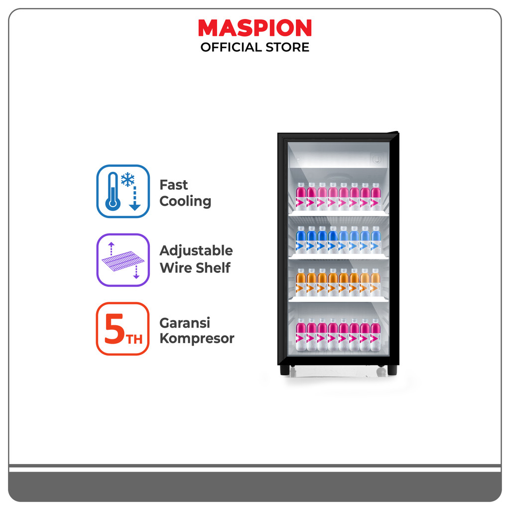 Maspion Lemari Pendingin Showcase 168 Liter USG-168 ND C