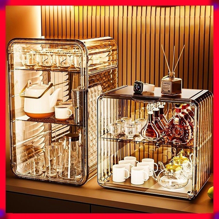 Transparent Desktop Storage Rack Water Cup Cup Holder Office Tea Set ...