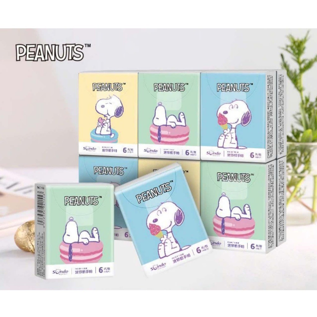 Soft, super tough mini tissue paper in random snoopy shape (1 pack of 9 ...