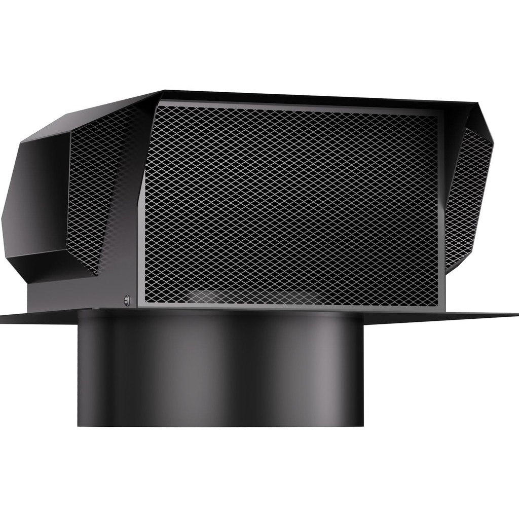 Removable Roof Vents 8 Inch, Hon&Guan Roof Vent Cap Galvanized Steel Bathroom 8 Roof Exhaust Vent For Ventilation System With Damper Black - View #4