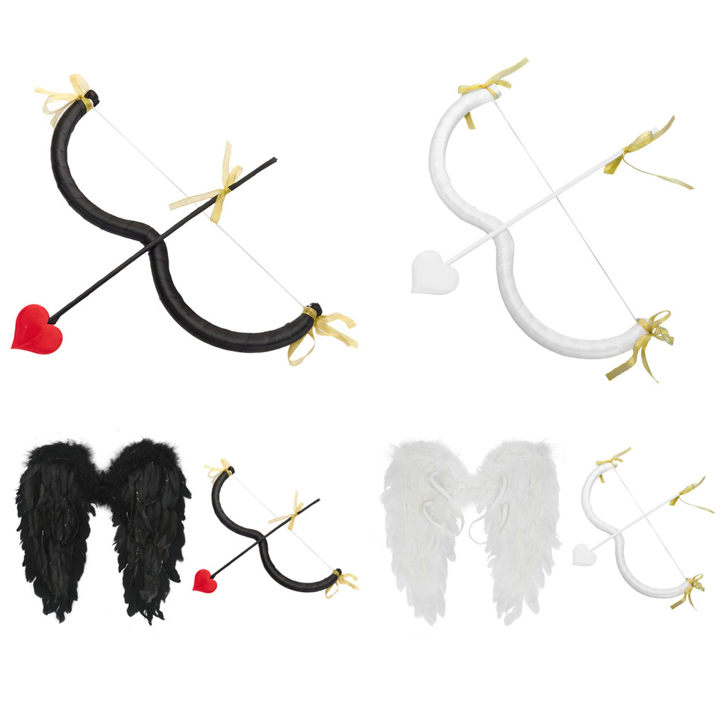 Kvysinly Cupid Costume Accessory Cupid M-shaped Bow and Heart Arrow ...