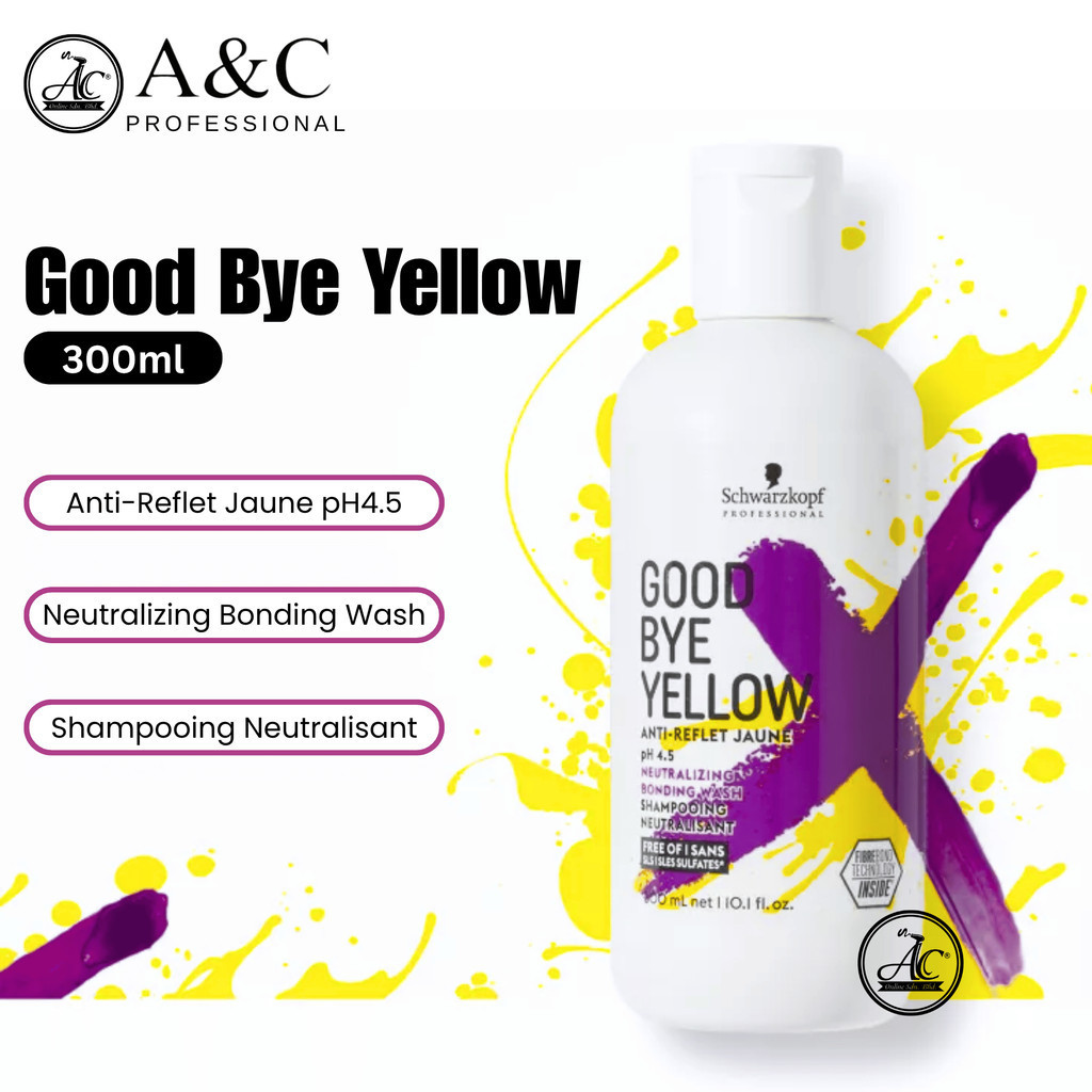 Schwarzkopf Goodbye Yellow Shampoo 300ml Neutralizing pH 4.5 Anti ...
