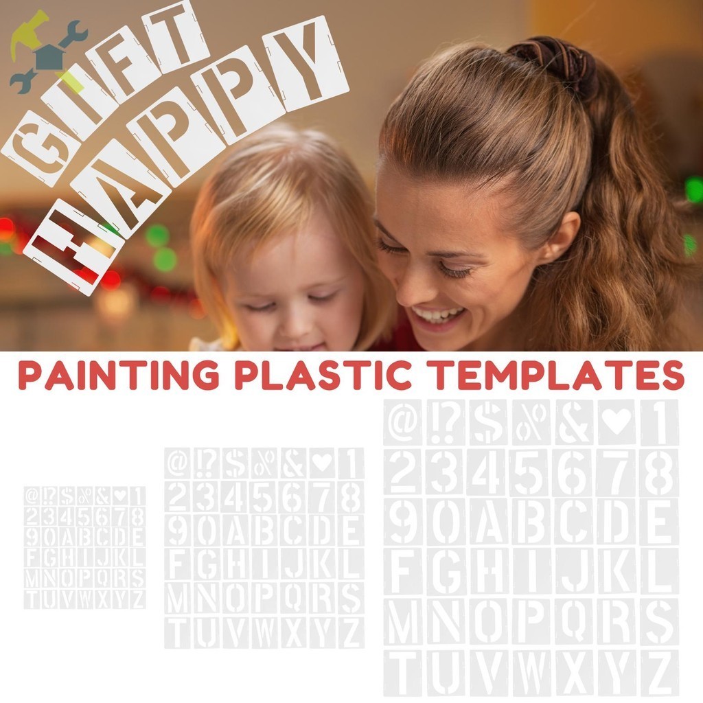 42Pcs Letter Stencils Reusable Alphabet Stencils Interlocking Letters ...