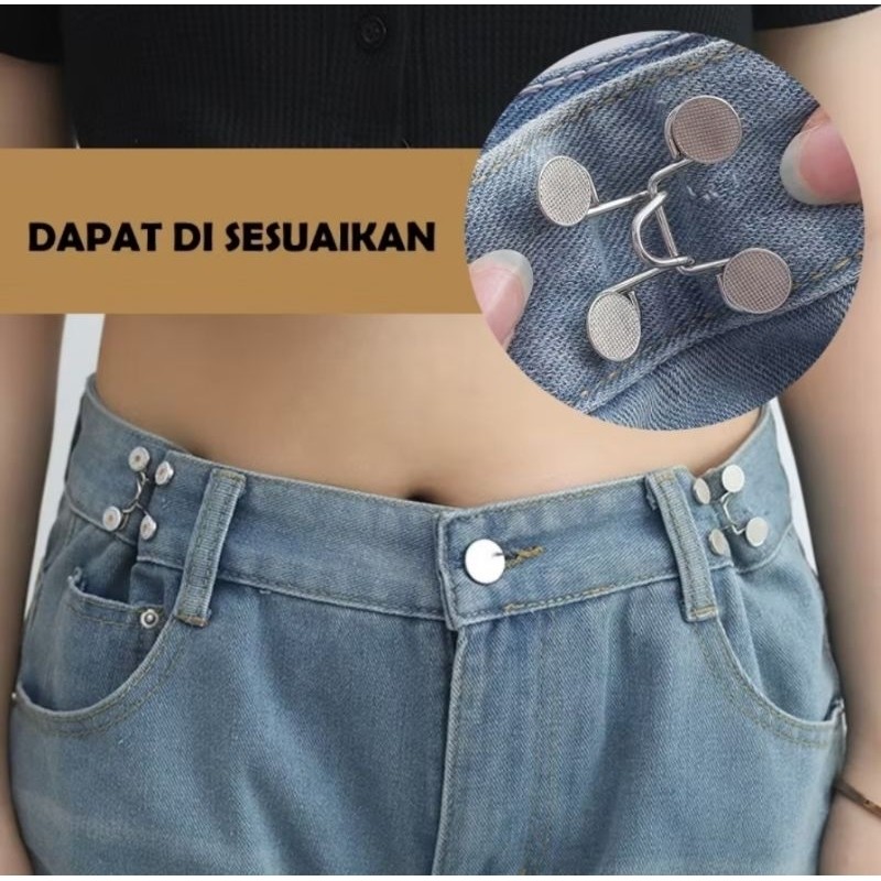 1PCS Kancing Jeans Adjustable Logam Simple Aksesoris Pengait Motif Bunga Polos Pengecil Lingkar Pinggang Model Bross Pin Kait Celana Baju A339 - Gambar 4