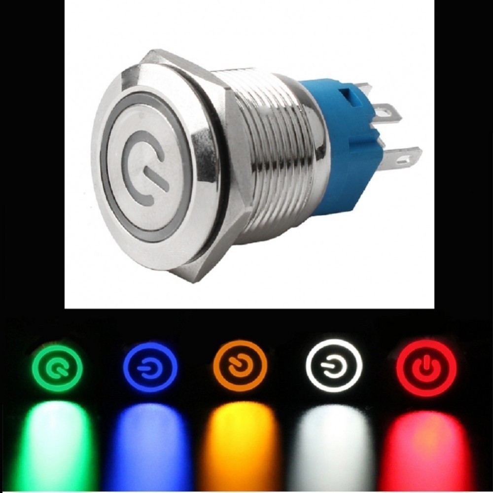 -NEW-Push Button Switch 19mm LED Power Symbol ON-OFF Power Tools ...