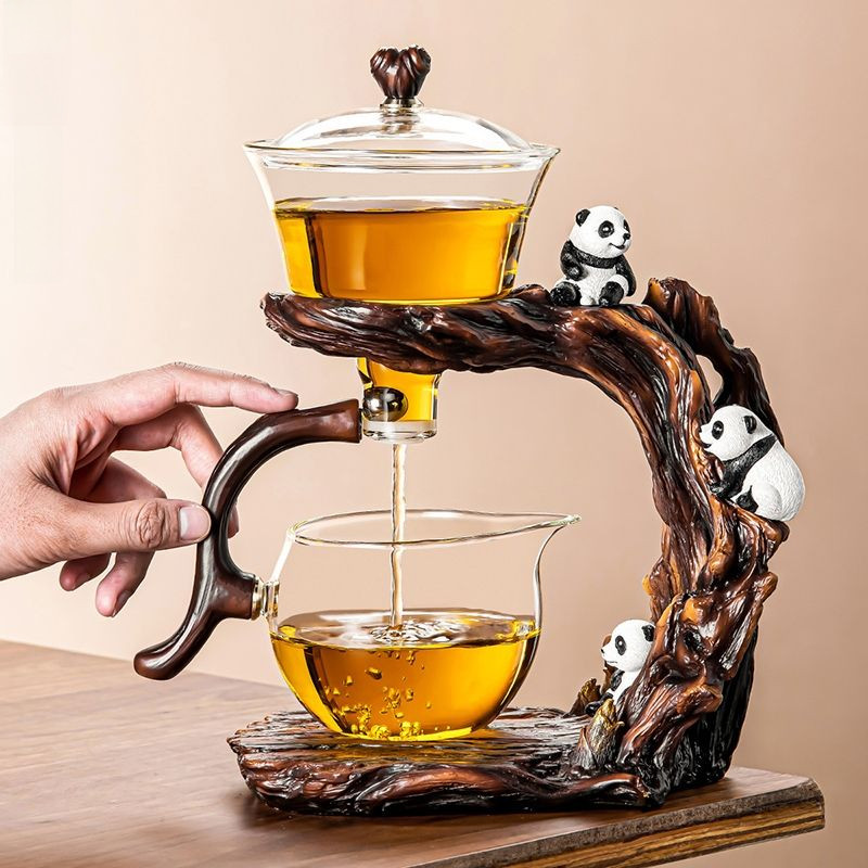 Panda Glass Tea Set Automatic Tea Set Household Magnetic Tea Set ...