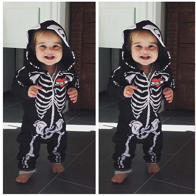 Children's Halloween Jumpsuit Baby Cosplay Skeleton Family Party Stage Play  Costumes