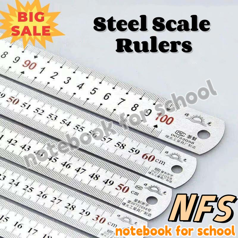 NFS Metal Ruler Aluminum Ruler 30/60cm Ruler Stainless Steel Scale ...