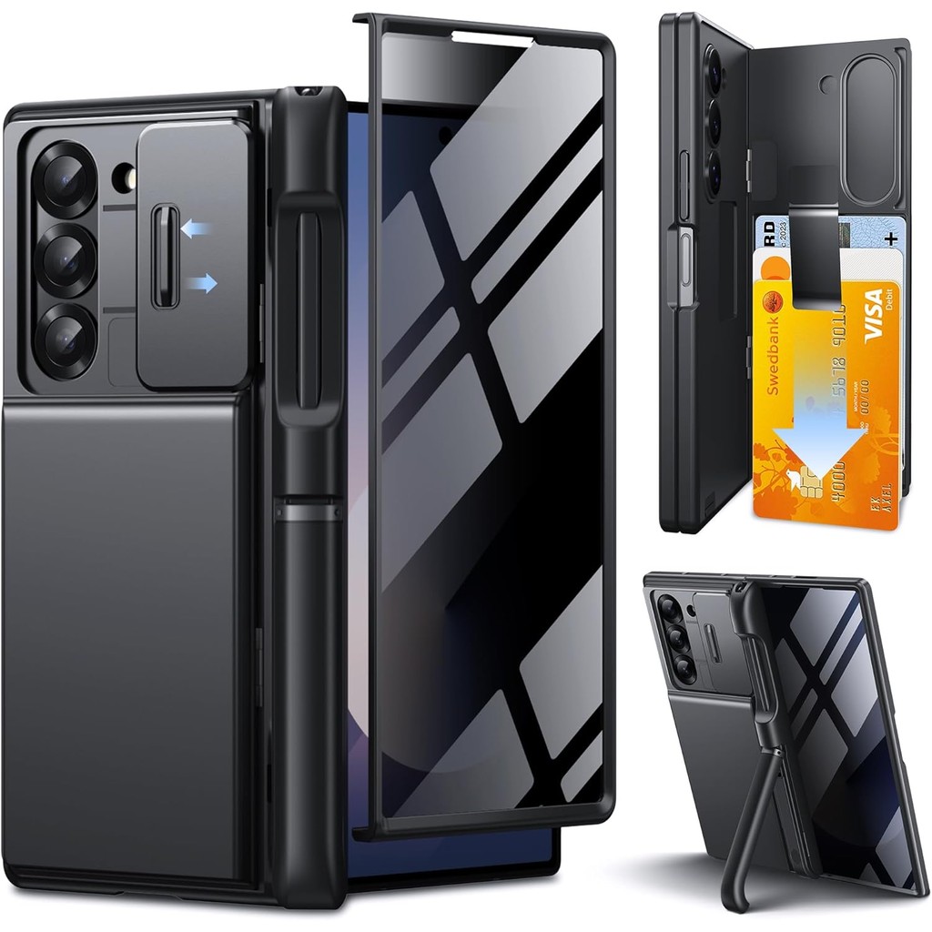 TONGATE Wallet for Z Fold 6 Case with Privacy Screen Protector, [Dual ...