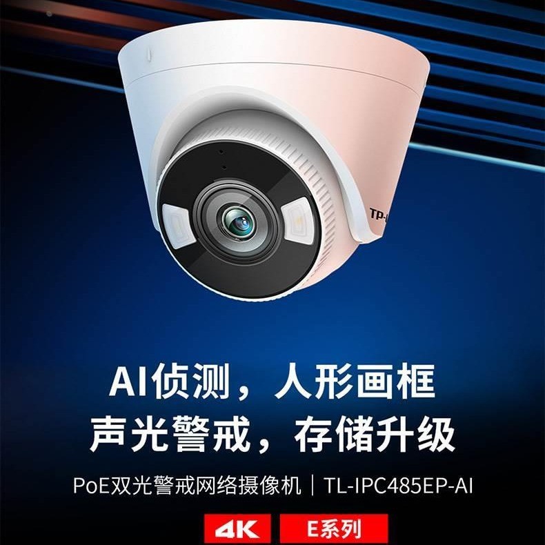 TP-LINK TL-IPC485EP-AI 80010,000 Pixels PoE Hemisphere Dual Light ...