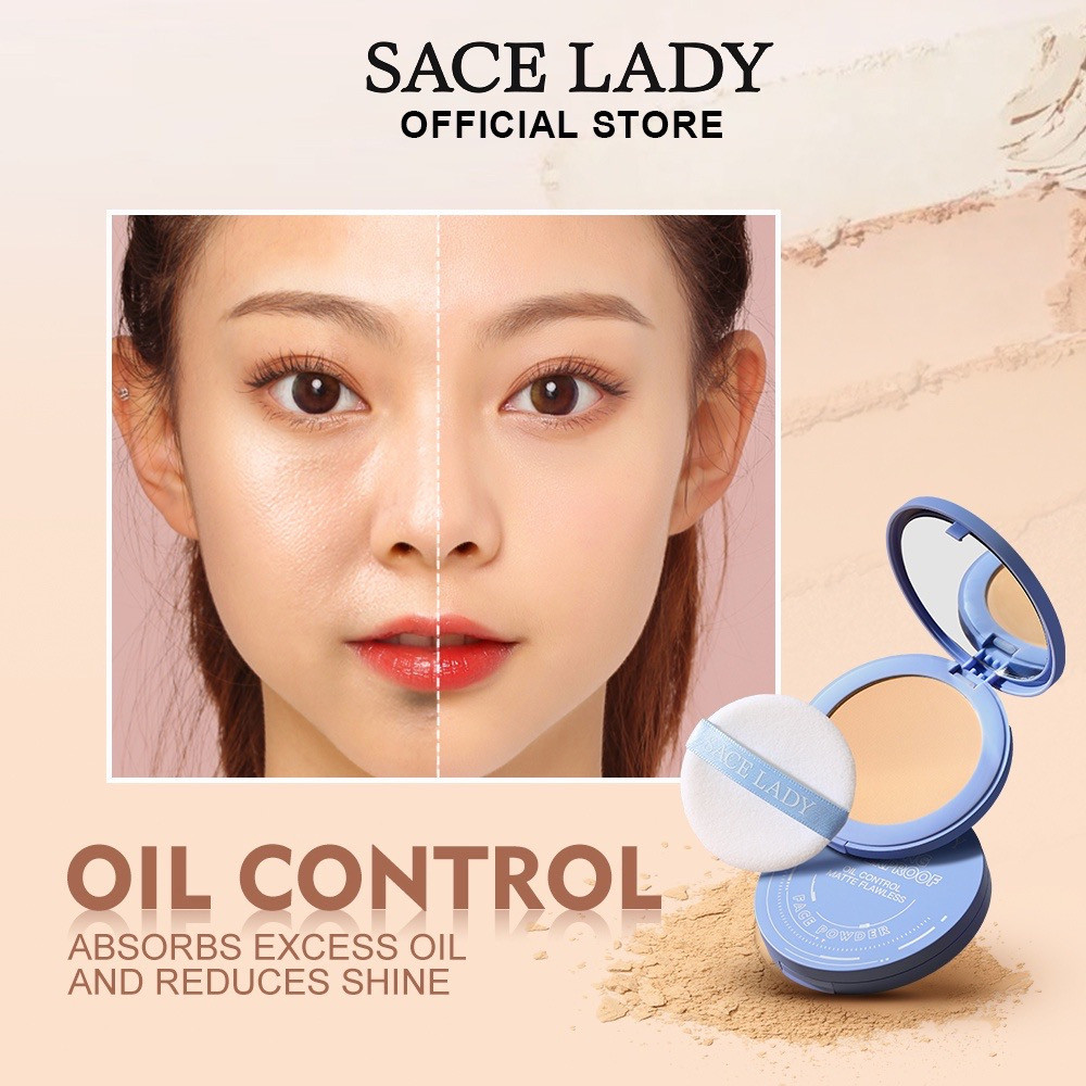 SACE LADY Oil-control Compact Powder Foundation Waterproof Matte Face ...