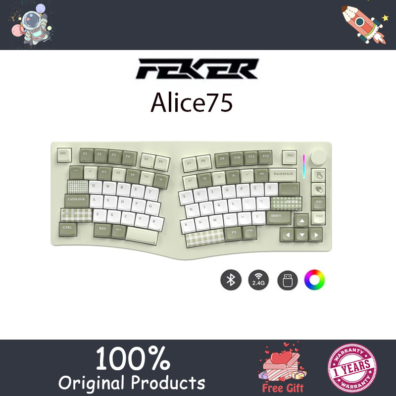 Feker Alice75 Aluminum Tuo Ergonomics 3°Slope Customized Wireless ...