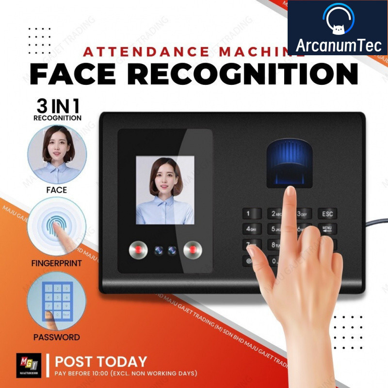 ArcanumTec Face Fingerprint Attendance Thumbprint Machine Time Clock ...