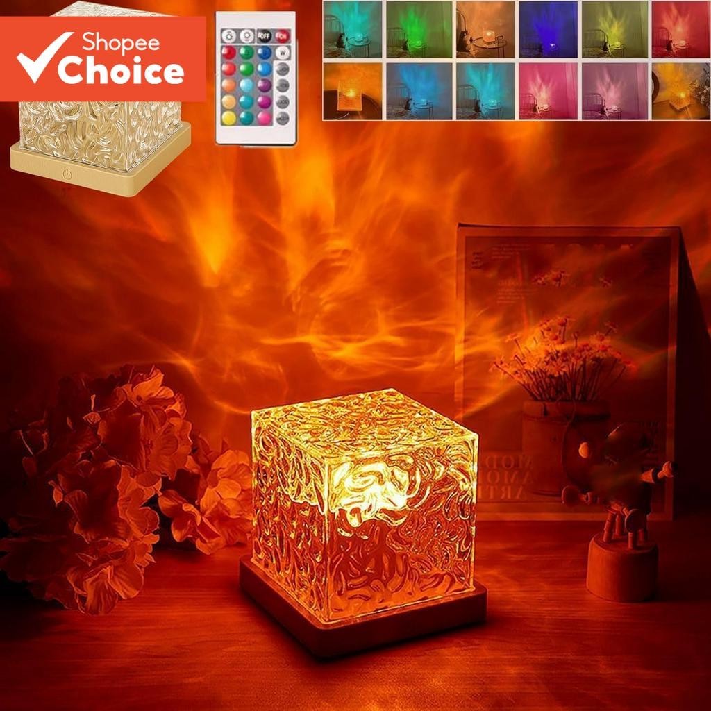 Water ripple USB atmosphere decoration 16 color crystal light LED night ...