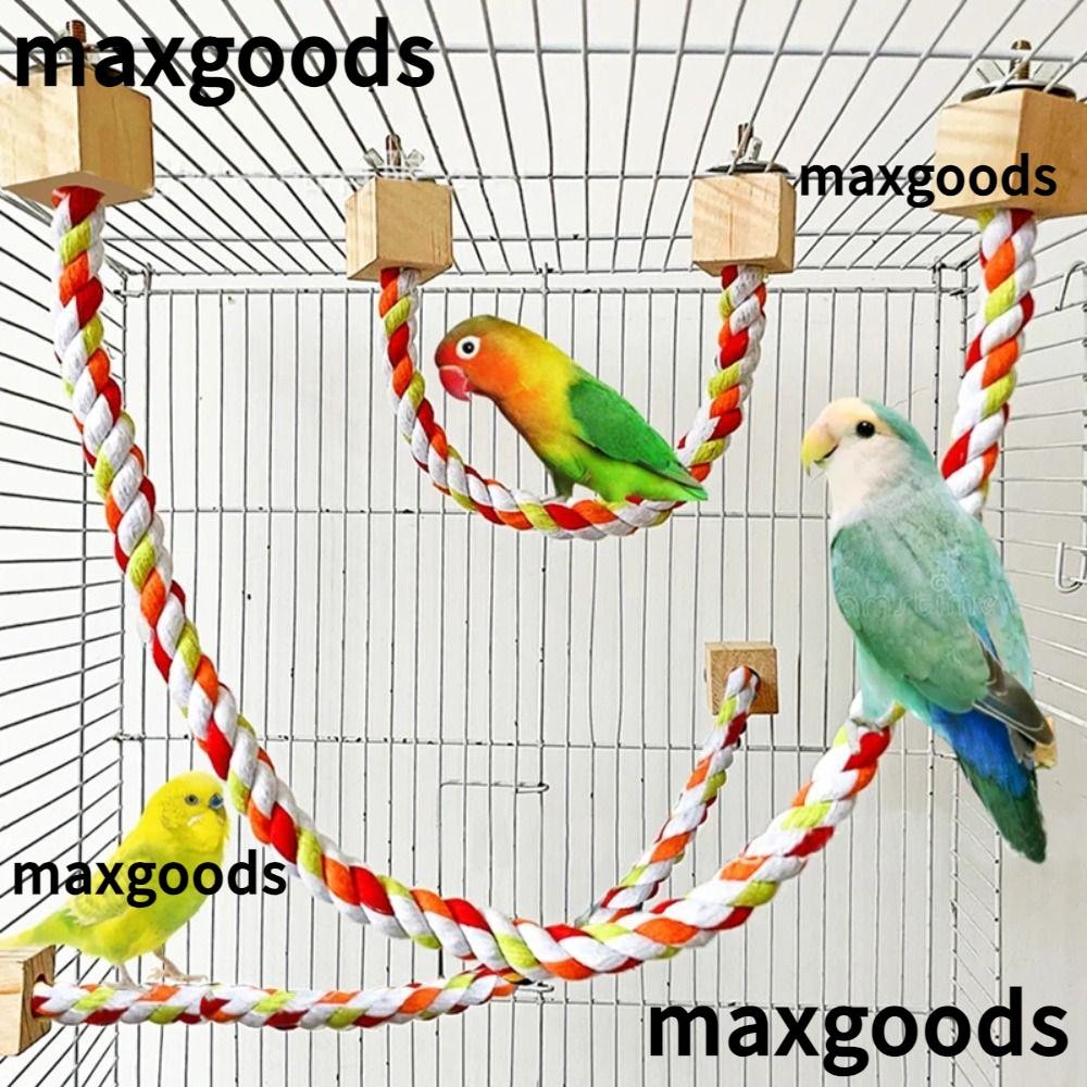Image showcasing MAXGOODS1 Cotton Rope Toys, Parrot Color Elastic Pet Bird Bite Toys ...
