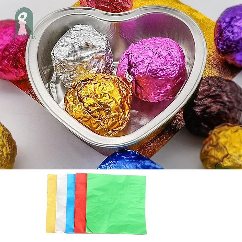 GMARTY 100 sheets 20*20cm Aluminium Foil Wrapper Paper Wedding ...