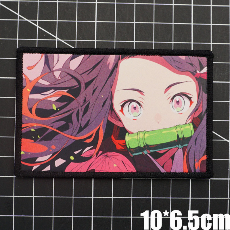 Demon Slayer Velcro Nezuko Woven Label Printing Morale Stamp Velcro ...