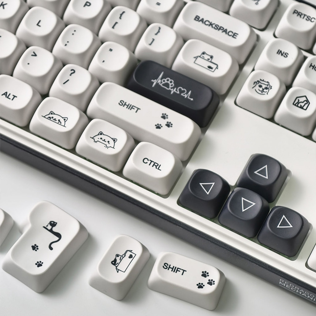 Strange Cat Keycaps MOA Profile 124 Keys PBT Dye Sublimation Aula F75 ...