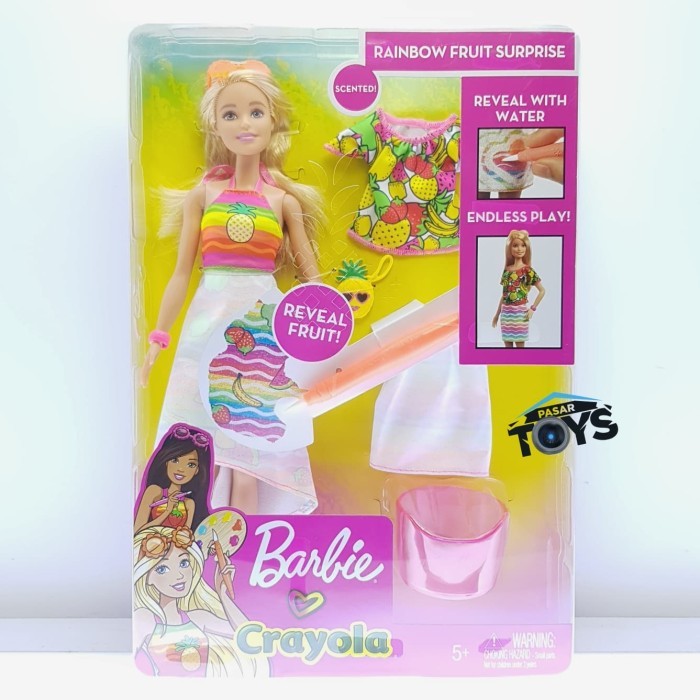 Barbie Crayola Rainbow Fruit Surprise Doll Fashions Blonde Mattel Shopee Singapore