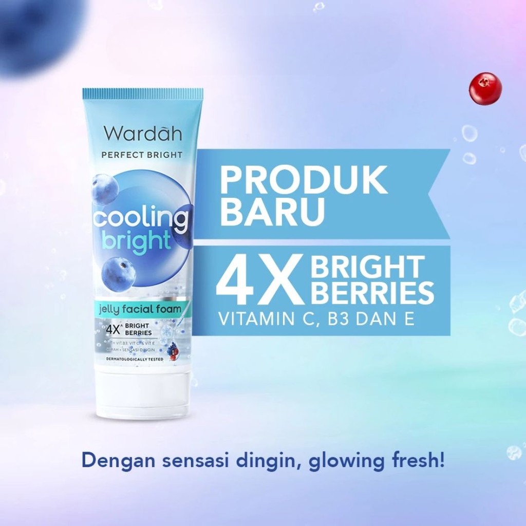 Wardah Perfect Bright Cooling Bright Jelly Facial Foam 100ml / Merah Jingga Official - Gambar 3