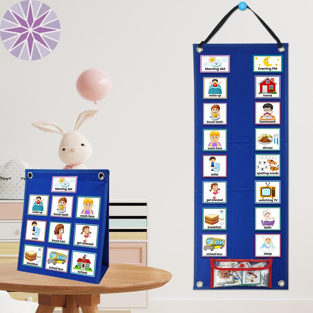 Kid Visual Schedule Visual Planner Chore Chart with 70 Cards Children ...