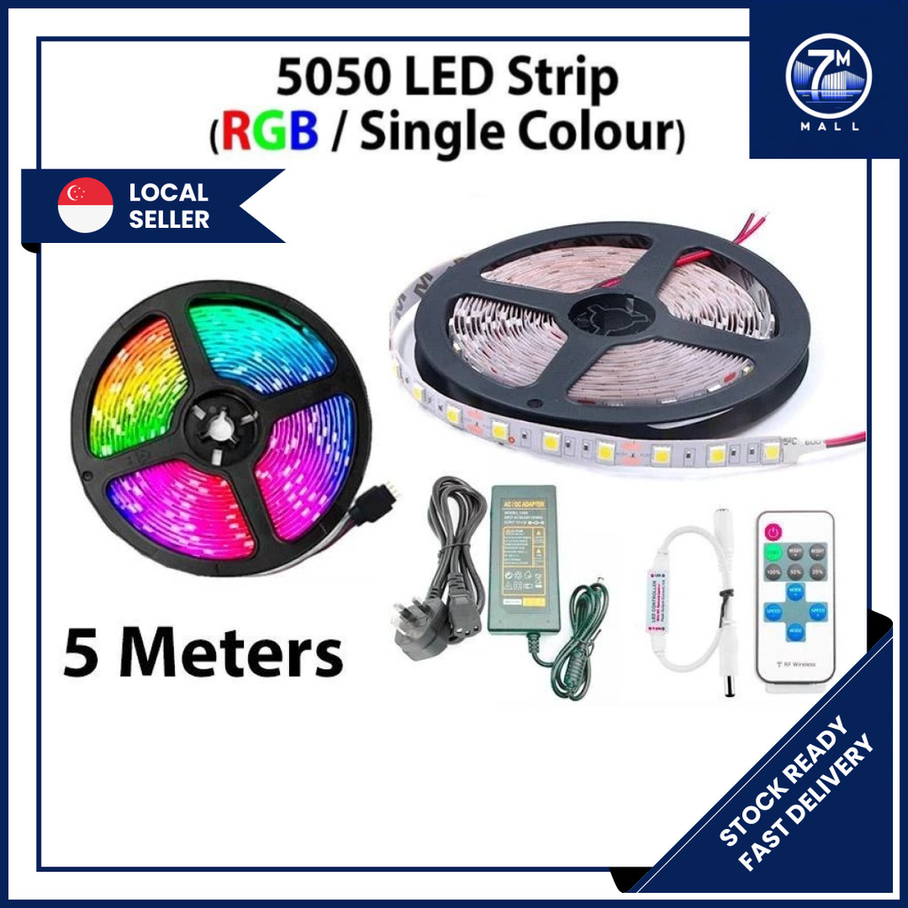 5050 LED Strip Light 5M RGB / Single DC 12V With RF Wifi Wireless ...