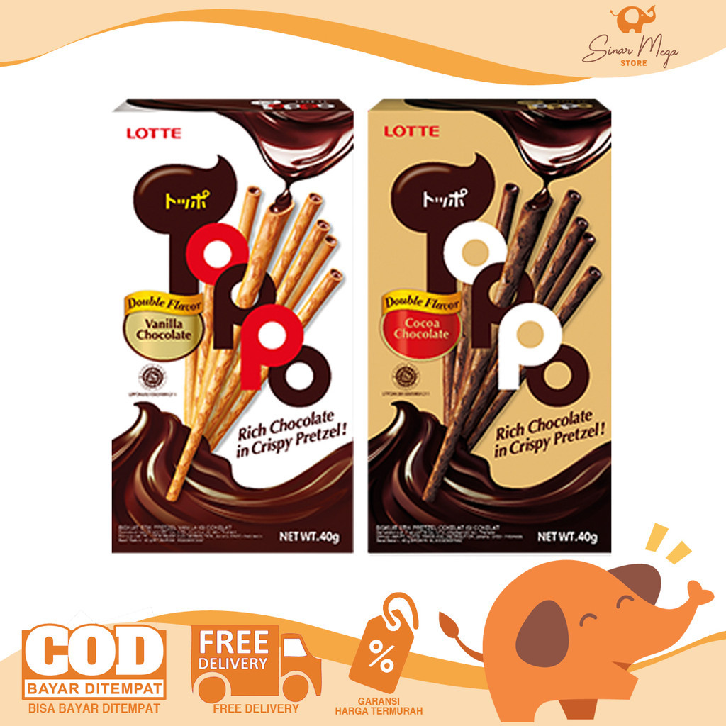 Lotte TOPPO Snack Stick Contains 12 Sachets 17g - Chocolate Biscuits ...