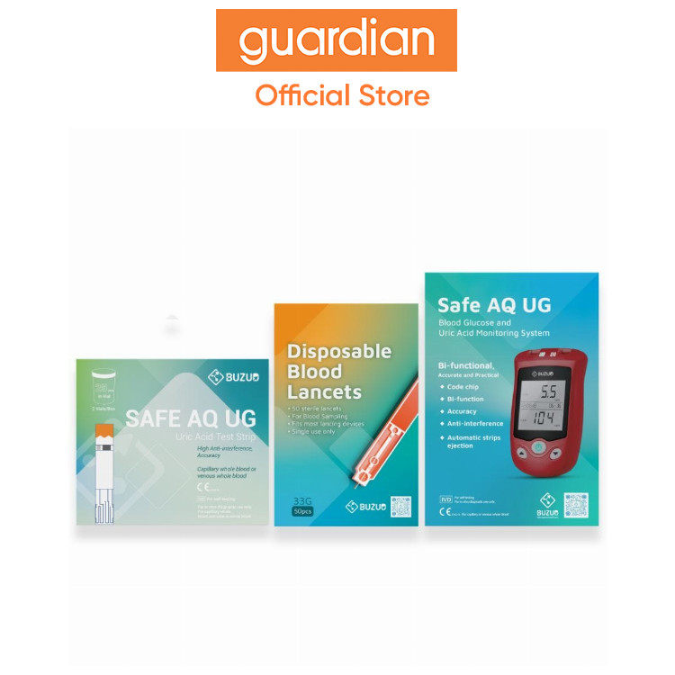 BUZUD Safe AQ UG Blood Glucose & Uric Acid System Uric Acid Bundle 1 ...