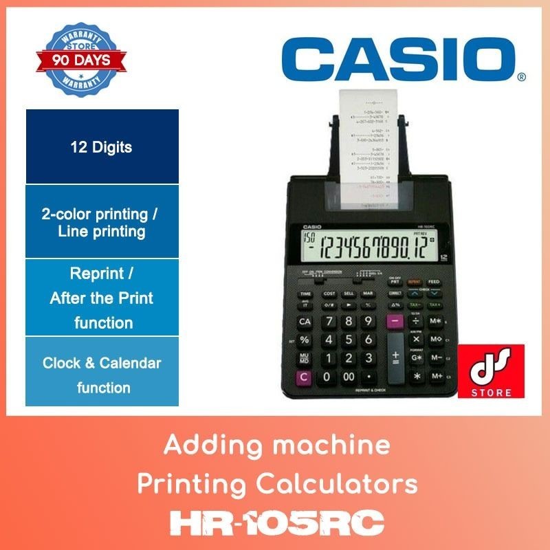 Casio HR-150RC Adding machine Printing Calculators WITH 3 MONTHS ...