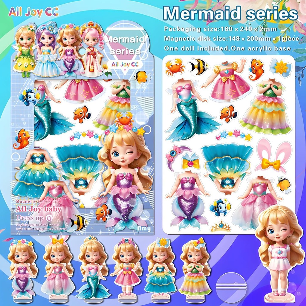 strapless open back dress Quokka Magnetic Dress-Up Dolls for Girls Boys with 35 Magnetic Pieces for Kids 3-5 main image 0