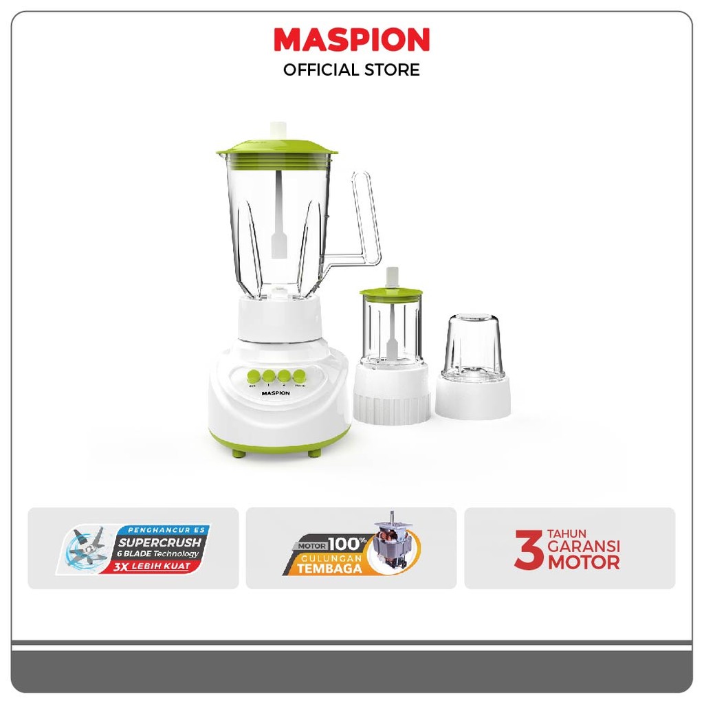 Maspion Pelumat Blender with Wet Miller and Dry Miller 1.5 Liter MT-1523 PL