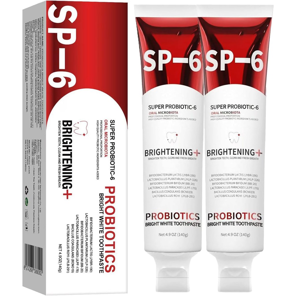 SP-6 Probiotic Whitening Toothpaste, Intense Whitening Toothpaste, 6 ...