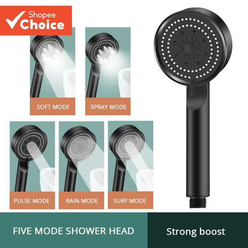 High Pressure Shower Head 5 Mode Adjustable Shower Multifunction Large ...
