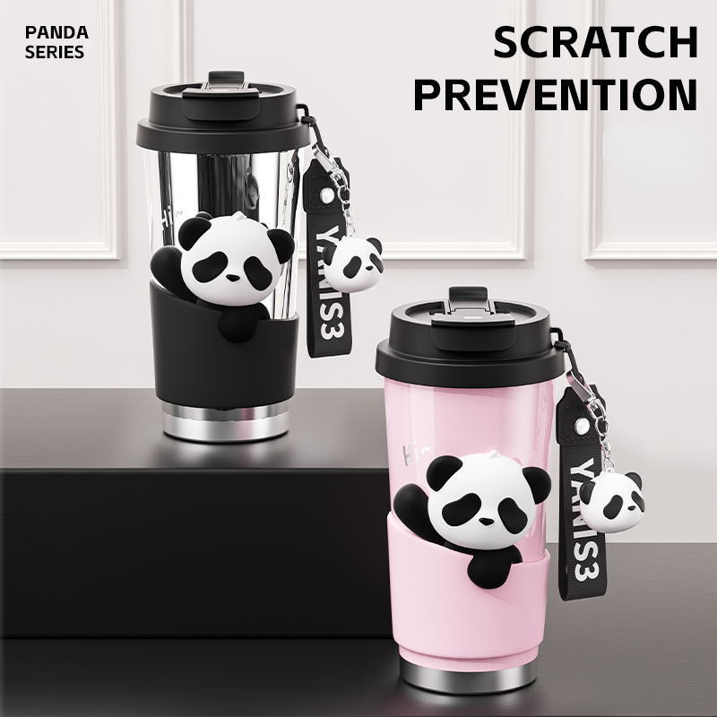 LUCKY】YANIS3 Panda Ceramic Coated Coffee Cup 316 Stainless Steel