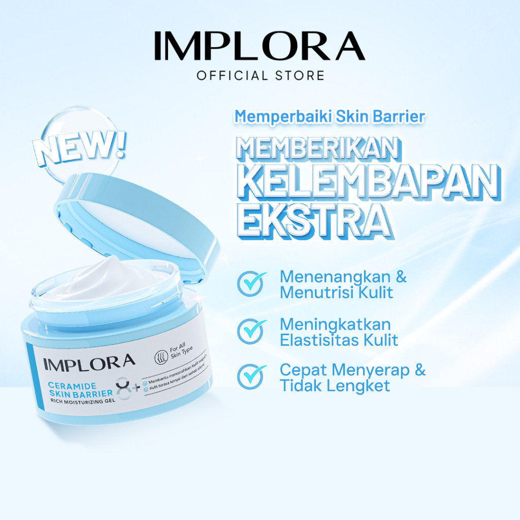 Implora Ceramide Skin Barrier Rich Moisturizing Gel / Merah Jingga Official - Gambar 3