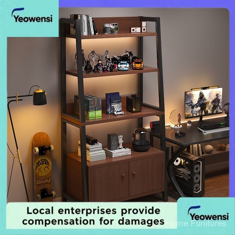 Floor-standing Storage Rack Multi-layer Bookshelf Gaming Room Computer ...