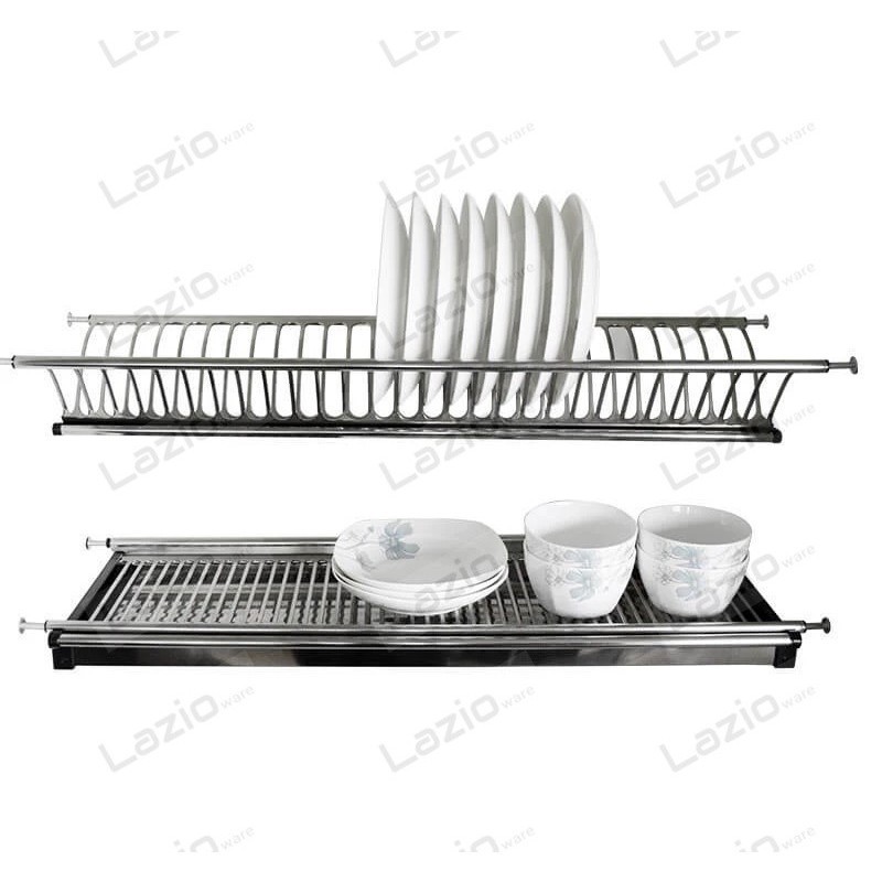 Stainless Steel Kitchen Hanging Dish Rack Cabinet Top and Bottom ...