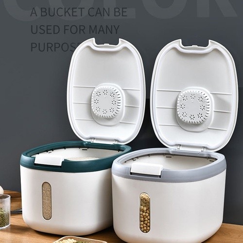 SS Grain Cylinder Storage 5kg/10kg/15kg Rice Bucket Container Moisture ...
