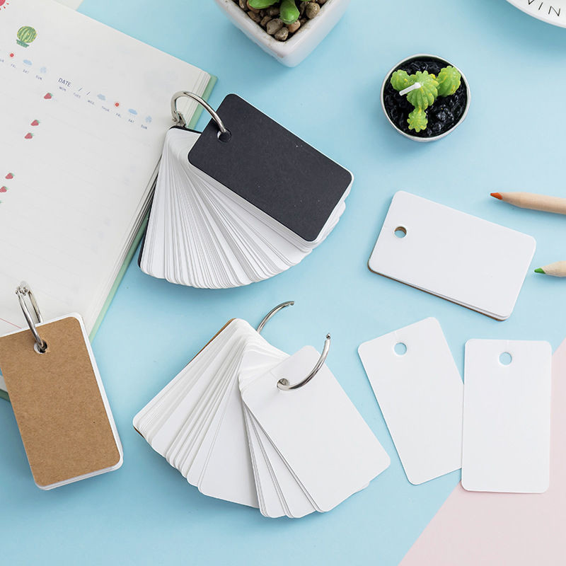 Blank note cards with rings Notepads Handmade cards Reading cards Word ...