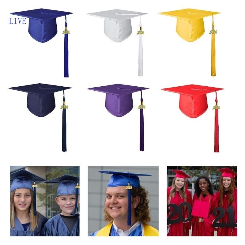 Best 2024 Academic Mortarboard Bachelor Caps Graduation Costume Unisex ...