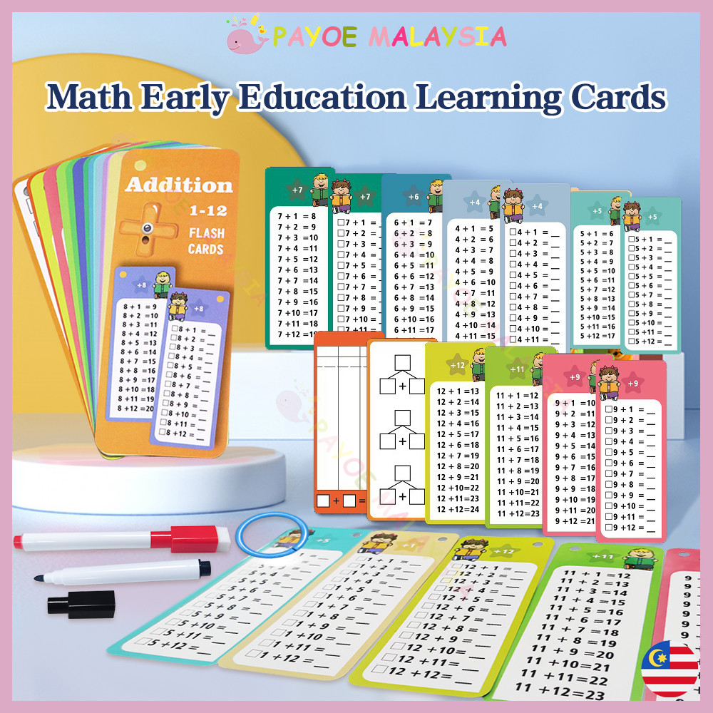Payoe Math Additional Flash Card For Kid Multiplication Math Learning ...