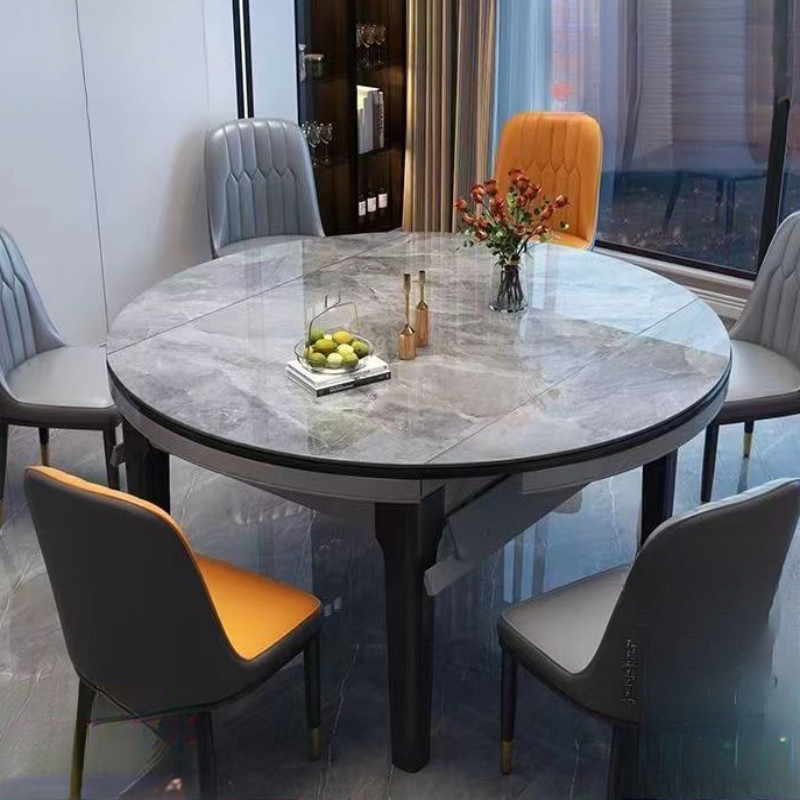 [Sg seller] Solid wood dining table Rock slab dining table set chair ...