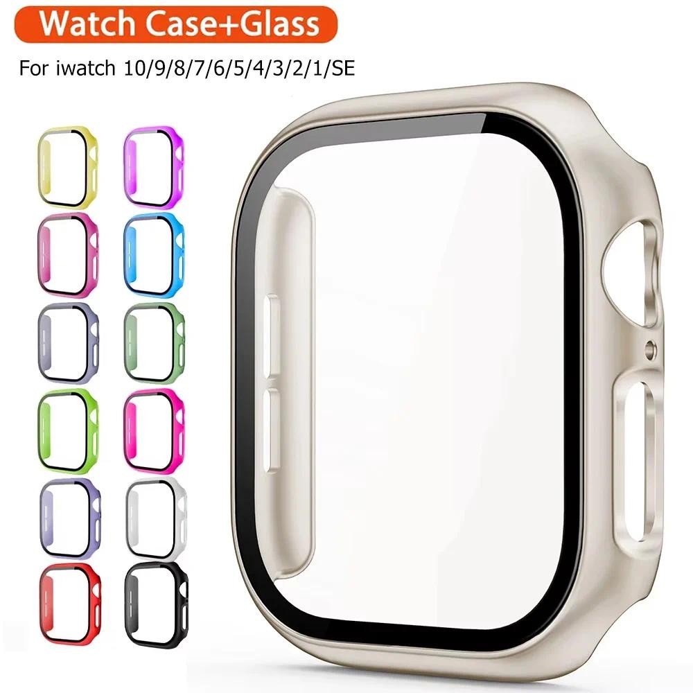 Bumper+Screen Protector Glass+Matte Cover for Apple Watch Case 46mm