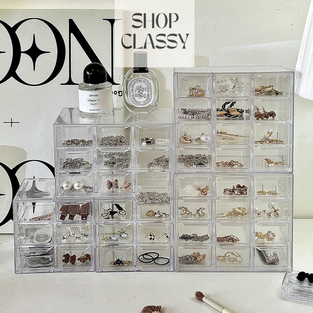 Shopclassyshop Transparent 9-square 12 grid Drawer Organizer dustproof ...