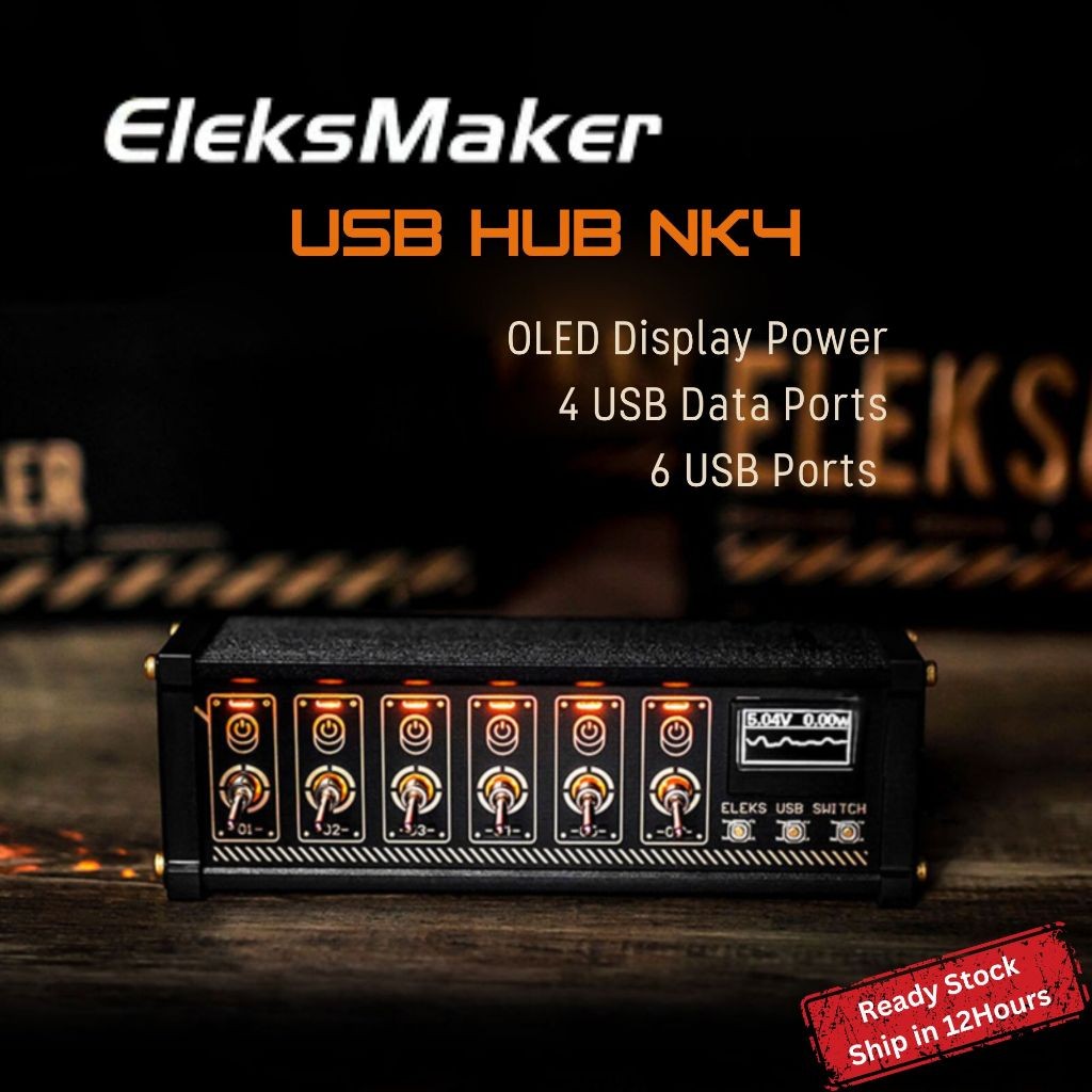 Eleksmaker USB Hub NK4 ELEKS USB Switch Hub 6 Port USB Hub OLED Display ...