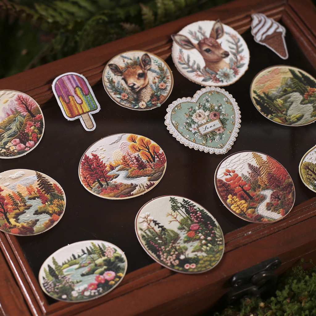 Hard Cardboard Stickers 20 Sheets Stickers Embroidery Patch Series Hand ...