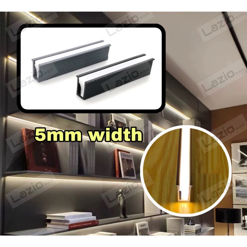 5mm slim LED strip light aluminium channel /profile track rail casing ...