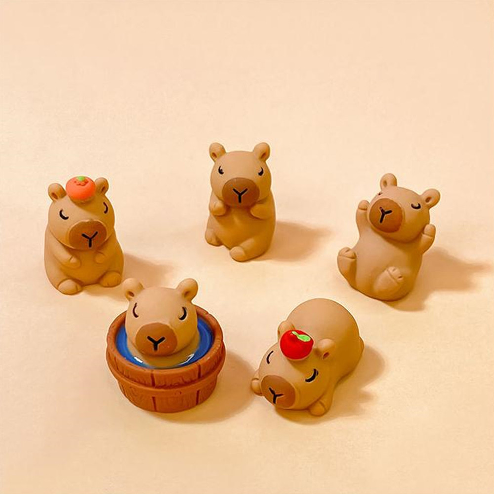 Combo of 5 Capybara mini models, Capybara toys, Capybara statues ...
