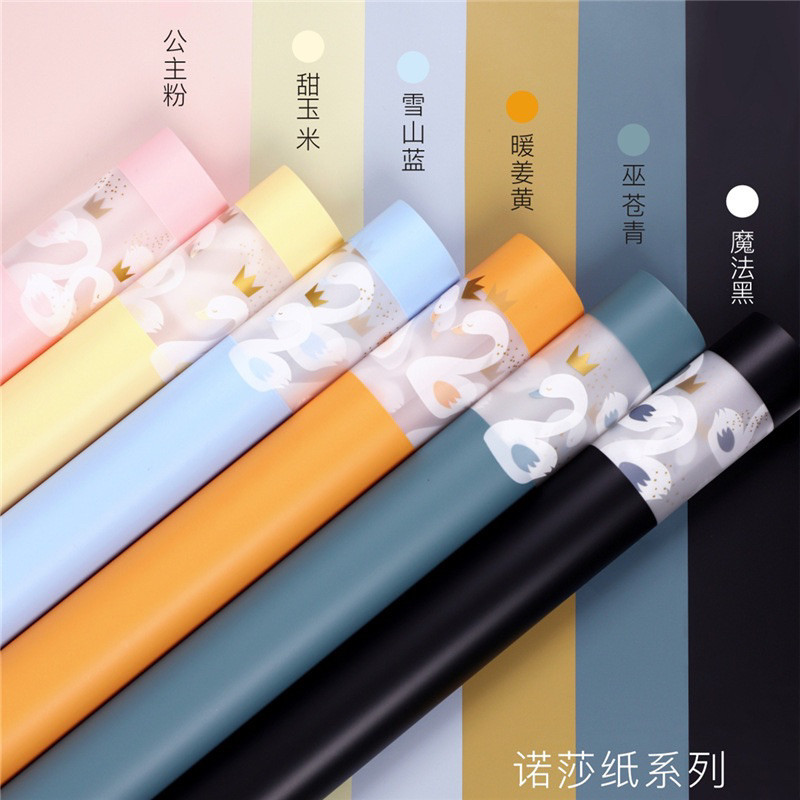 [ 5 SHEETS ] Transparent Cellophane Flower Paper Combination Color Line ...