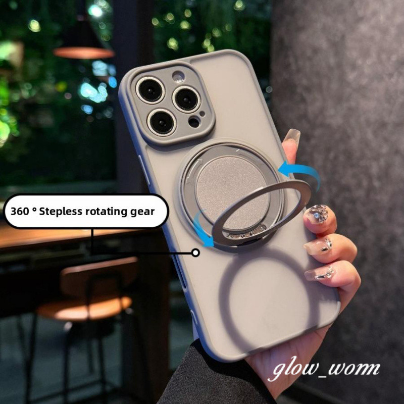 360 Degree Rotating Stand Magnetic Phone Case For iPhone 16 15 14 13 12 ...